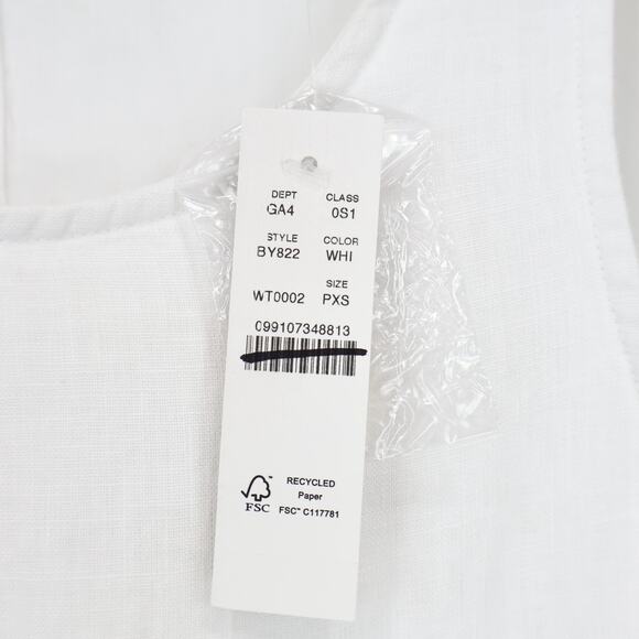 J.Crew Maxine Button Back Linen Dress White Size XS Petite NWT - Picture 5 of 8
